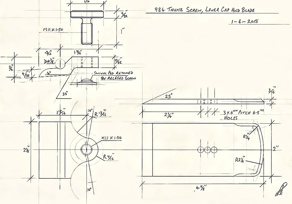 No.984 Drawing of lever cap..